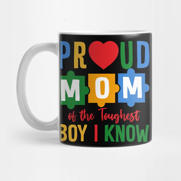 proud mom Of The Autism Awareness Gift For Women Mother day by Los San Der